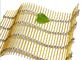 Office Partitions Architectural Wire Mesh Made Of Gold Color Rod With SS Cables